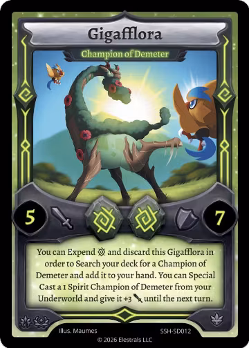 Gigafflora - Champion of Demeter (SSH-SD012), Divine Champions: Snowshade Starter Decks — Elestrals card price