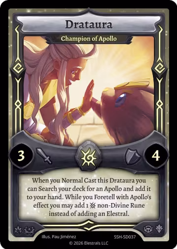 Drataura - Champion of Apollo (SSH-SD037), Divine Champions: Snowshade Starter Decks — Elestrals card price