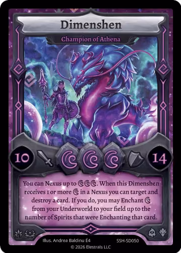 Dimenshen - Champion of Athena (SSH-SD050), Divine Champions: Snowshade Starter Decks — Elestrals card price