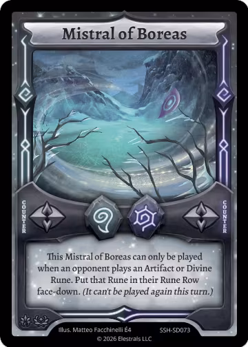 Mistral of Boreas (SSH-SD073), Divine Champions: Snowshade Starter Decks — Elestrals card price