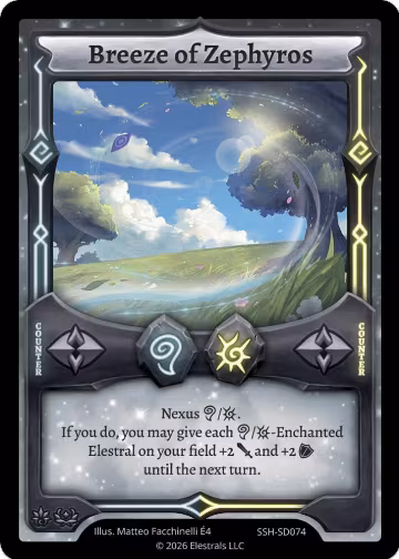 Breeze of Zephyros (SSH-SD074), Divine Champions: Snowshade Starter Decks — Elestrals card price