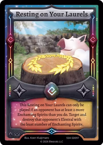 Resting on Your Laurels (SSH-SD097), Divine Champions: Snowshade Starter Decks — Elestrals card price