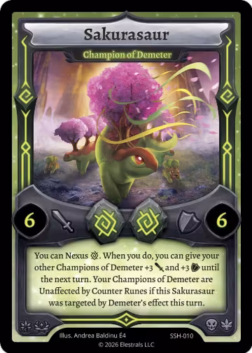 Sakurasaur - Champion of Demeter (SSH-010), Divine Champions: Snowshade — Elestrals card price