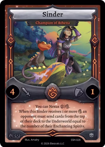 Sinder - Champion of Athena (SSH-028), Divine Champions: Snowshade — Elestrals card price