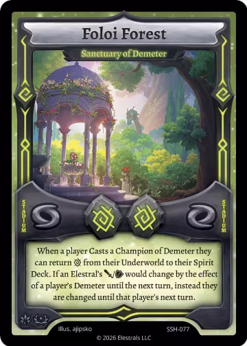 Foloi Forest - Sanctuary of Demeter (SSH-077), Divine Champions: Snowshade — Elestrals card price
