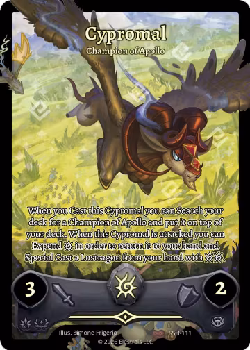 Cypromal - Champion of Apollo (Full Art) (SSH-111), Divine Champions: Snowshade — Elestrals card price