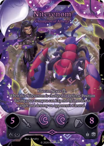 Nitevenom - Champion of Athena (Full Art) (SSH-112), Divine Champions: Snowshade — Elestrals card price