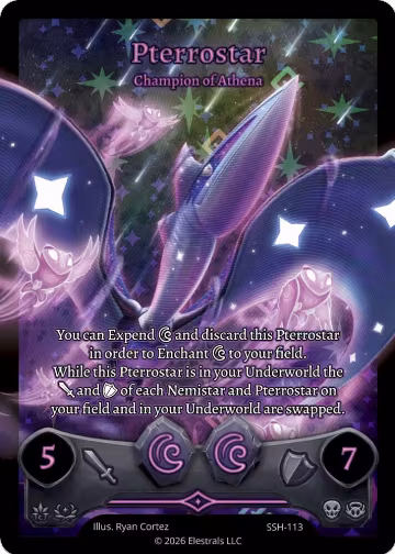 Pterrostar - Champion of Athena (Full Art) (SSH-113), Divine Champions: Snowshade — Elestrals card price