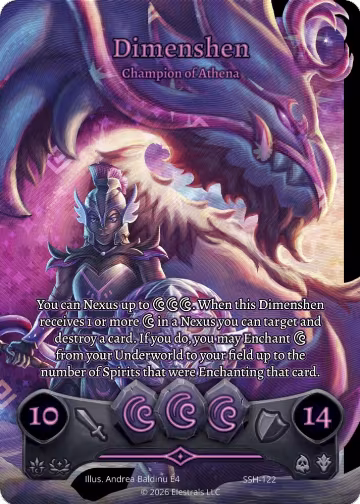 Dimenshen - Champion of Athena (Full Art) (SSH-122), Divine Champions: Snowshade — Elestrals card price