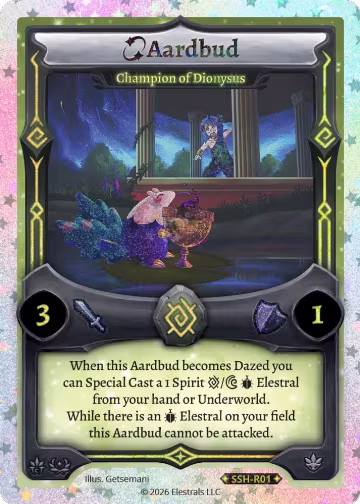 Aardbud - Champion of Dionysus (Stellar) (SSH-R01), Divine Champions: Snowshade — Elestrals card price