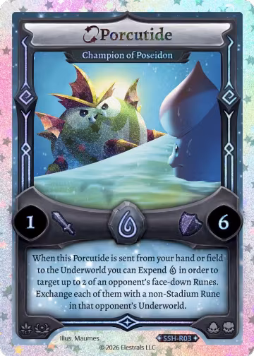 Porcutide - Champion of Poseidon (Stellar) (SSH-R03), Divine Champions: Snowshade — Elestrals card price