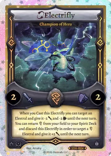 Electrifly - Champion of Hera (Stellar) (SSH-R04), Divine Champions: Snowshade — Elestrals card price