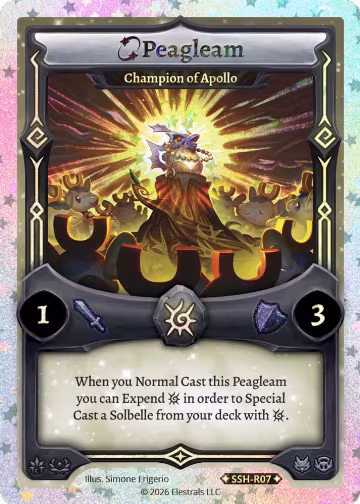 Peagleam - Champion of Apollo (Stellar) (SSH-R07), Divine Champions: Snowshade — Elestrals card price