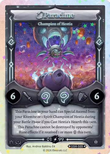 Parachne - Champion of Hestia (Serialized) (SSH-S05), Divine Champions: Snowshade — Elestrals card price