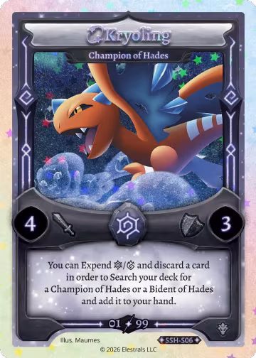 Kryoling - Champion of Hades (Serialized) (SSH-S06), Divine Champions: Snowshade — Elestrals card price