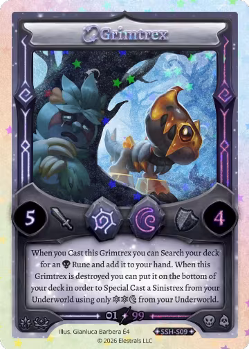 Grimtrex (Serialized) (SSH-S09), Divine Champions: Snowshade — Elestrals card price