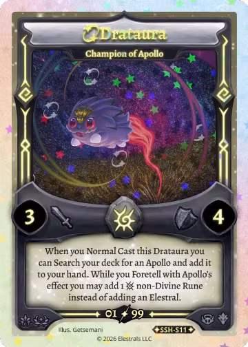 Drataura - Champion of Apollo (Serialized) (SSH-S11), Divine Champions: Snowshade — Elestrals card price