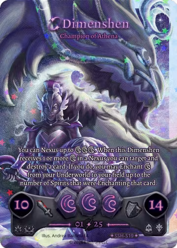 Dimenshen - Champion of Athena (Serialized) (SSH-S19), Divine Champions: Snowshade — Elestrals card price