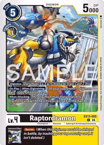 Raptordramon (EX13-055 C), Chivalrous XIII — Digimon card price