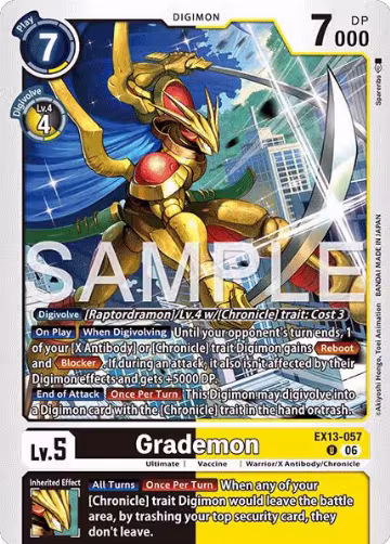 Grademon (EX13-057 U), Chivalrous XIII — Digimon card price