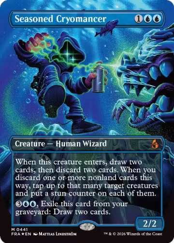 Seasoned Cryomancer (Borderless) (0441) (441), Reality Fracture — Magic card price