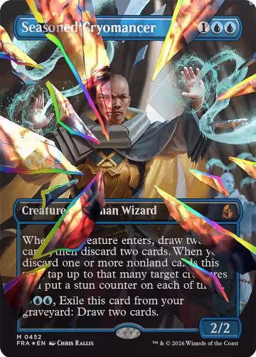 Seasoned Cryomancer (Borderless) (Facet Foil) (0452) (452), Reality Fracture — Magic card price