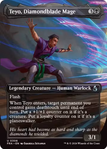 Teyo, Diamondblade Mage (Borderless) (306), Reality Fracture — Magic card price