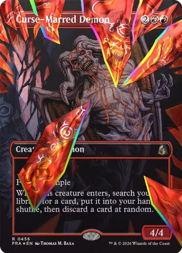 Curse-Marred Demon (Borderless) (Facet Foil) (456), Reality Fracture — Magic card price