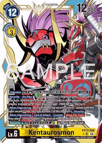 Kentaurosmon (Alternate Art) (EX13-036 SR), Chivalrous XIII — Digimon card price