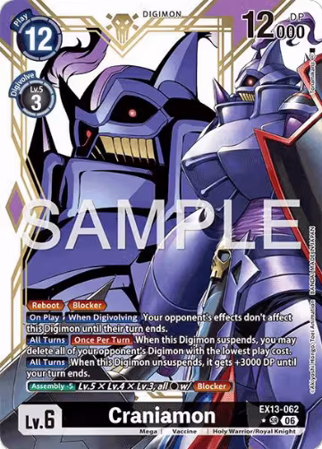 Craniamon (Alternate Art) (EX13-062 SR), Chivalrous XIII — Digimon card price