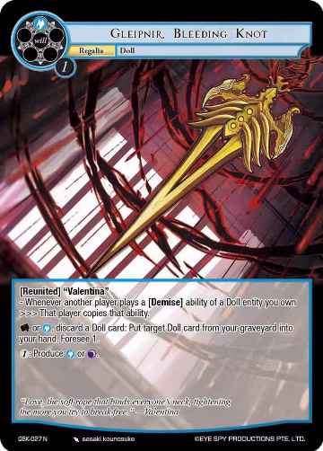 Gleipnir, Bleeding Knor (QSK-027 N), The Quest of the Seven Keys — Force of Will card price