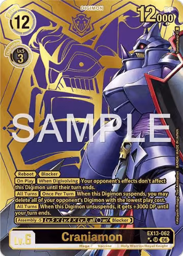 Craniamon (Rare Pull) (EX13-062 SR), Chivalrous XIII — Digimon card price