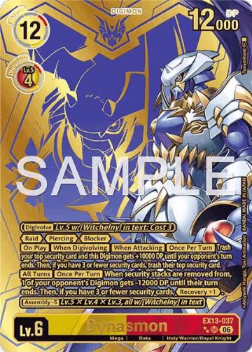 Dynasmon (Rare Pull) (EX13-037 SR), Chivalrous XIII — Digimon card price