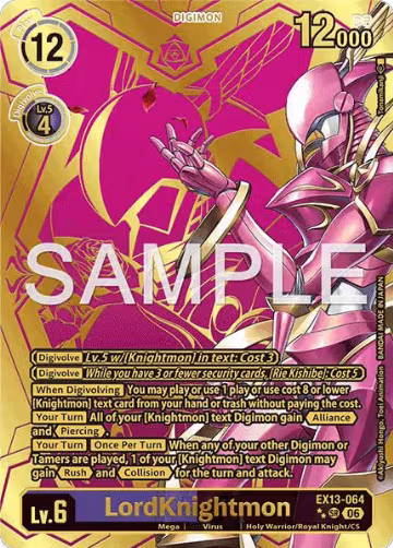 LordKnightmon (Rare Pull) (EX13-064 SR), Chivalrous XIII — Digimon card price