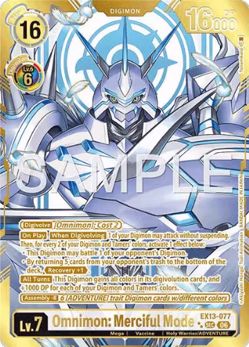 Omnimon: Merciful Mode (Rare Pull) (EX13-077 SEC), Chivalrous XIII — Digimon card price