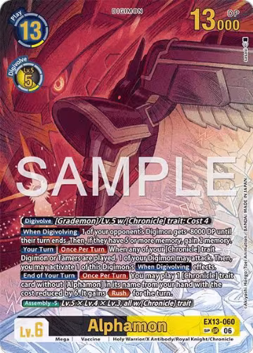 Alphamon (SP) (EX13-060 UR), Chivalrous XIII — Digimon card price