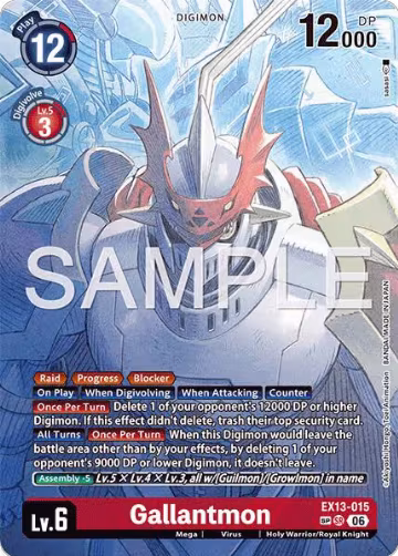 Gallantmon (SP) (EX13-015 SR), Chivalrous XIII — Digimon card price