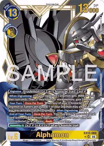 Alphamon (Alternate Art) (EX13-060 UR), Chivalrous XIII — Digimon card price