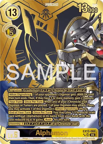 Alphamon (Rare Pull) (EX13-060 UR), Chivalrous XIII — Digimon card price