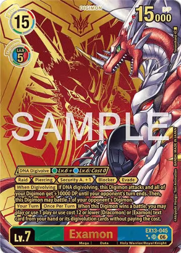 Examon (Rare Pull) (EX13-045 SR), Chivalrous XIII — Digimon card price