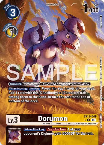 Dorumon (Extended Art) (EX13-049 R), Chivalrous XIII — Digimon card price