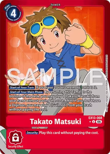 Takato Matsuki (Limited Foil) (EX13-068 U), Chivalrous XIII — Digimon card price
