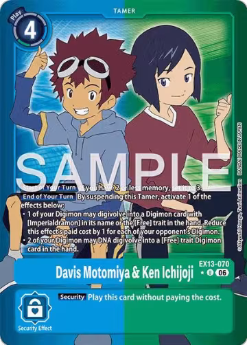 Davis Motomiya & Ken Ichijoji (Limited Foil) (EX13-070 U), Chivalrous XIII — Digimon card price