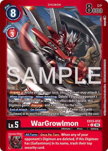 WarGrowlmon (Limited Foil) (EX13-013 U), Chivalrous XIII — Digimon card price