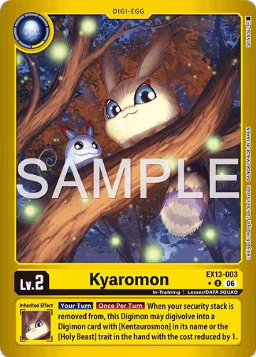Kyaromon (Limited Foil) (EX13-003 U), Chivalrous XIII — Digimon card price