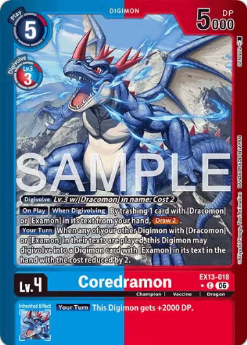 Coredramon - EX13-018 (Limited Foil) (EX13-018 C), Chivalrous XIII — Digimon card price