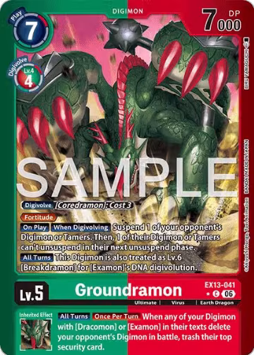 Groundramon (Limited Foil) (EX13-041 C), Chivalrous XIII — Digimon card price