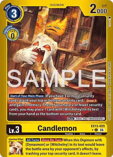 Candlemon (Limited Foil) (EX13-025 C), Chivalrous XIII — Digimon card price