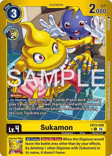 Sukamon (Limited Foil) (EX13-028 C), Chivalrous XIII — Digimon card price