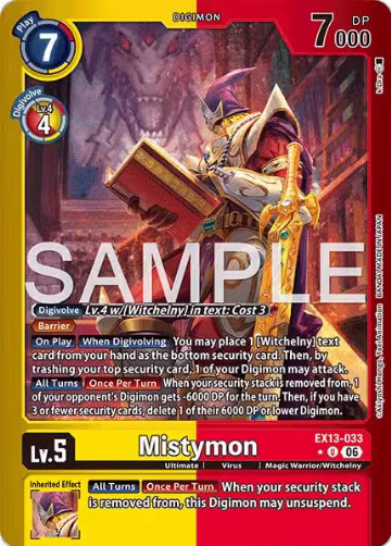 Mistymon (Limited Foil) (EX13-033 U), Chivalrous XIII — Digimon card price